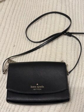 Late Spade Black Crossbody Bag